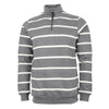 Charles River Women's Grey/White Stripe Crosswind Quarter Zip Print Sweatshirt