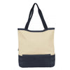 Gemline Navy Blue/Natural Coastal Cotton Insulated Tote