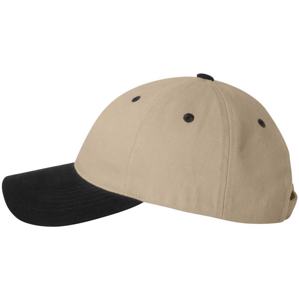 Sportsman Khaki/Black Heavy Brushed Twill Cap