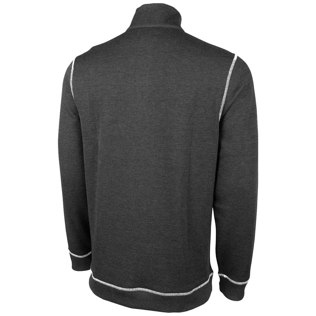 Charles River Men's Charcoal Heather Conway Flatback Rib Pullover