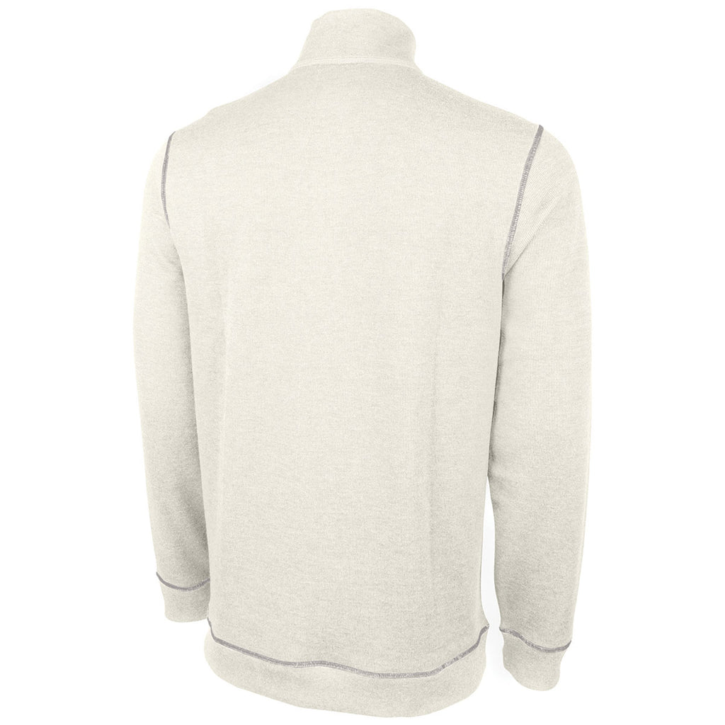 Charles River Men's Ivory Heather Conway Flatback Rib Pullover