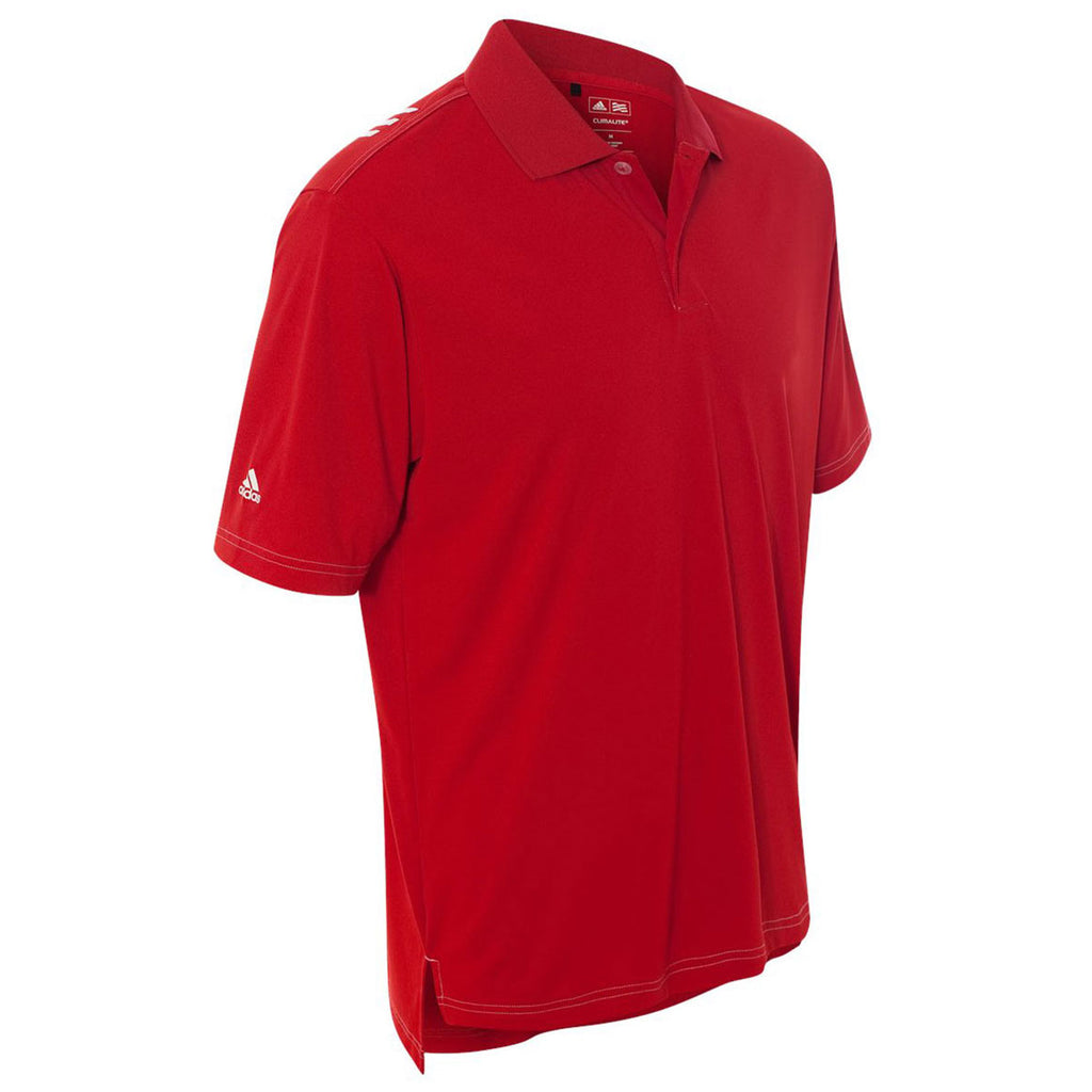 adidas Golf Men's Power Red/White Climalite Contrast Stitch Sport Shirt