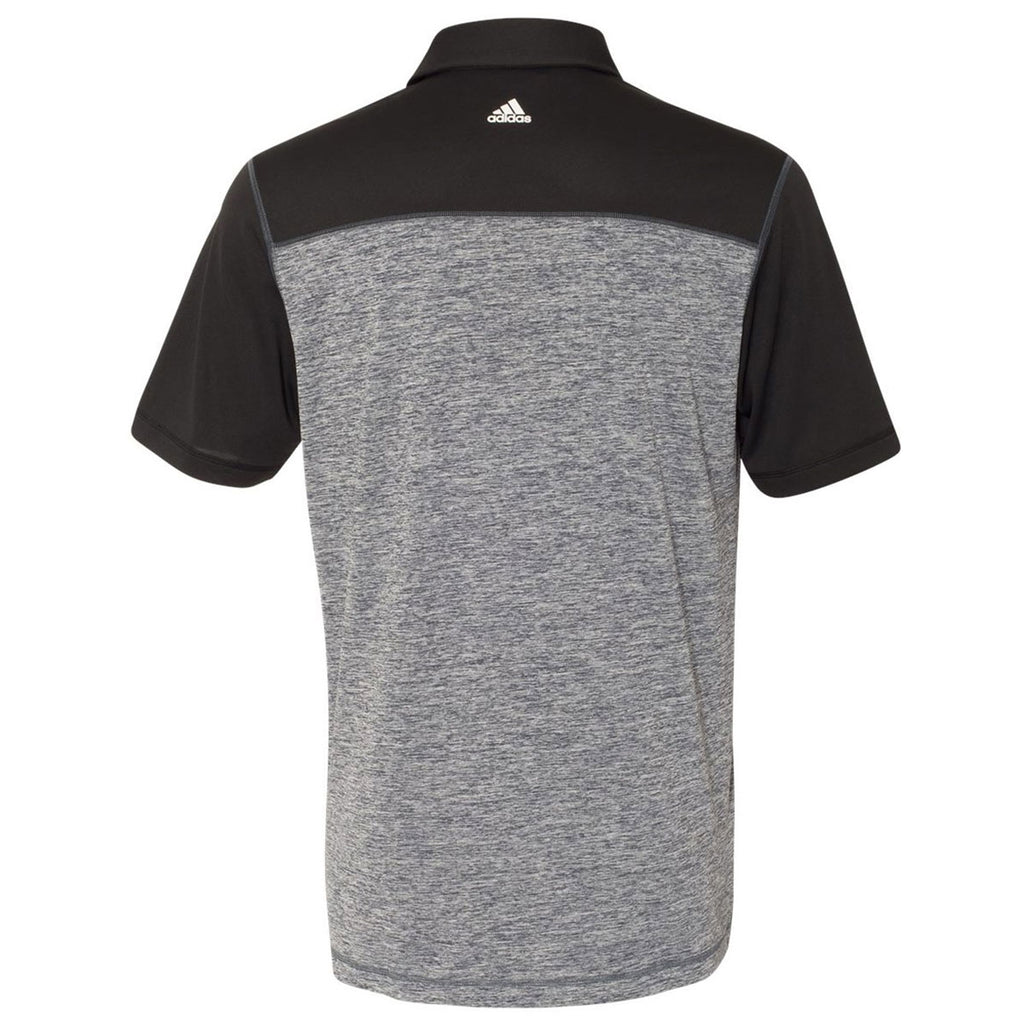 adidas Golf Men's Lead Heather/Black Heather Block Sport Shirt