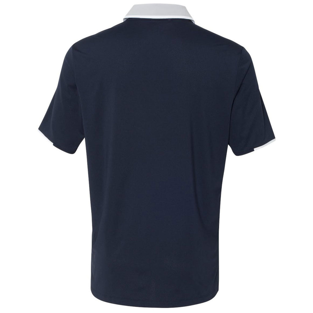 adidas Golf Men's Navy/Stone/White Climacool Performance Colorblock Sport Shirt