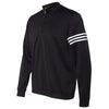 adidas Golf Men's Black/White Climalite 3-Stripes French Terry Quarter-Zip Pullover