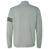 adidas Golf Men's Chrome/Black Climalite 3-Stripes French Terry Quarter-Zip Pullover