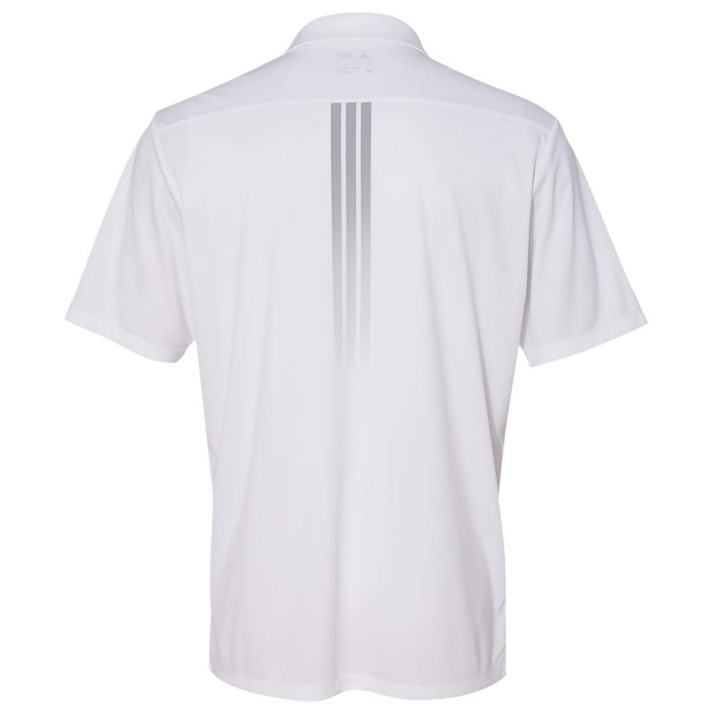 adidas Golf Men's White Gradient 3-Stripes Sport Shirt