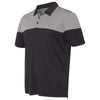 adidas Golf Men's Black/Vista Grey Heather 3-Stripe Block Sport Shirt