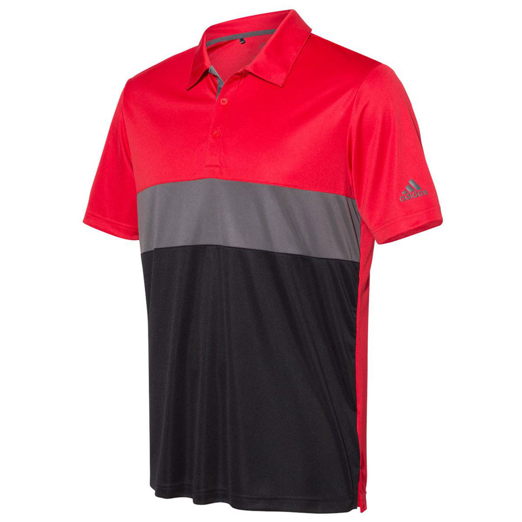 adidas Men's Collegiate Red/Grey Five/Black Merch Block Sport Polo