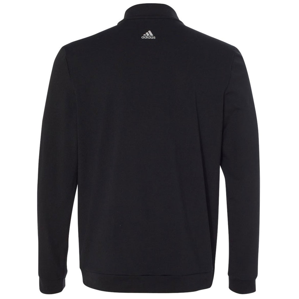 adidas Golf Men's Black Quarter-Zip Birdseye Fleece Pullover