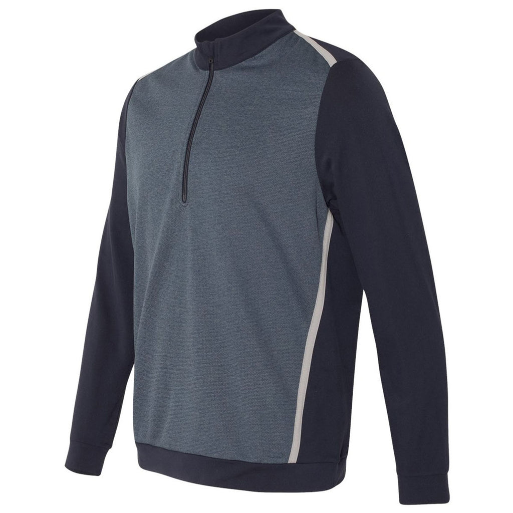 adidas Golf Men's Navy Quarter-Zip Birdseye Fleece Pullover