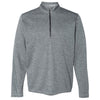 adidas Golf Men's Mid Grey Heather/Black Brushed Terry Heather Quarter-Zip