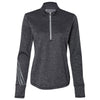 adidas Golf Women's Black Heather/Mid Grey Brushed Terry Heather Quarter-Zip