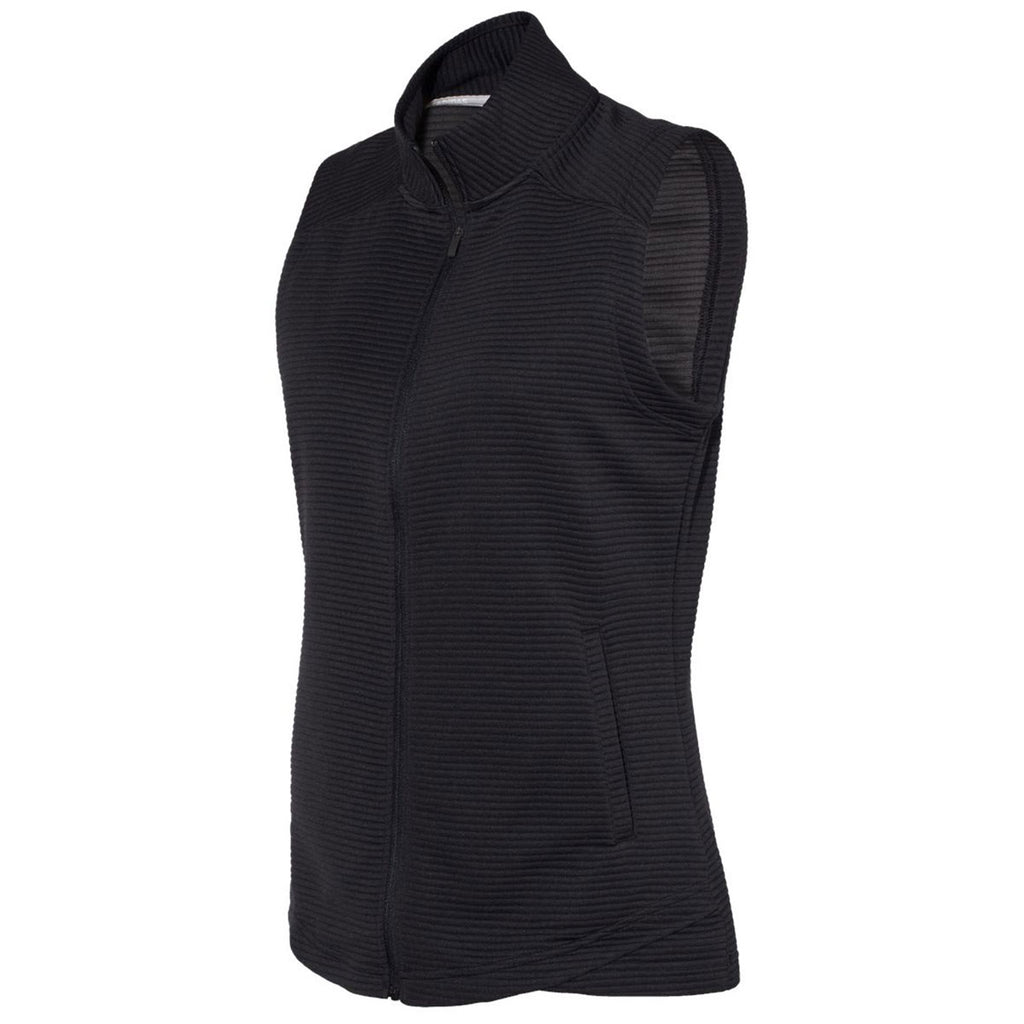 adidas Women's Black Lifestyle Textured Full Zip Vest