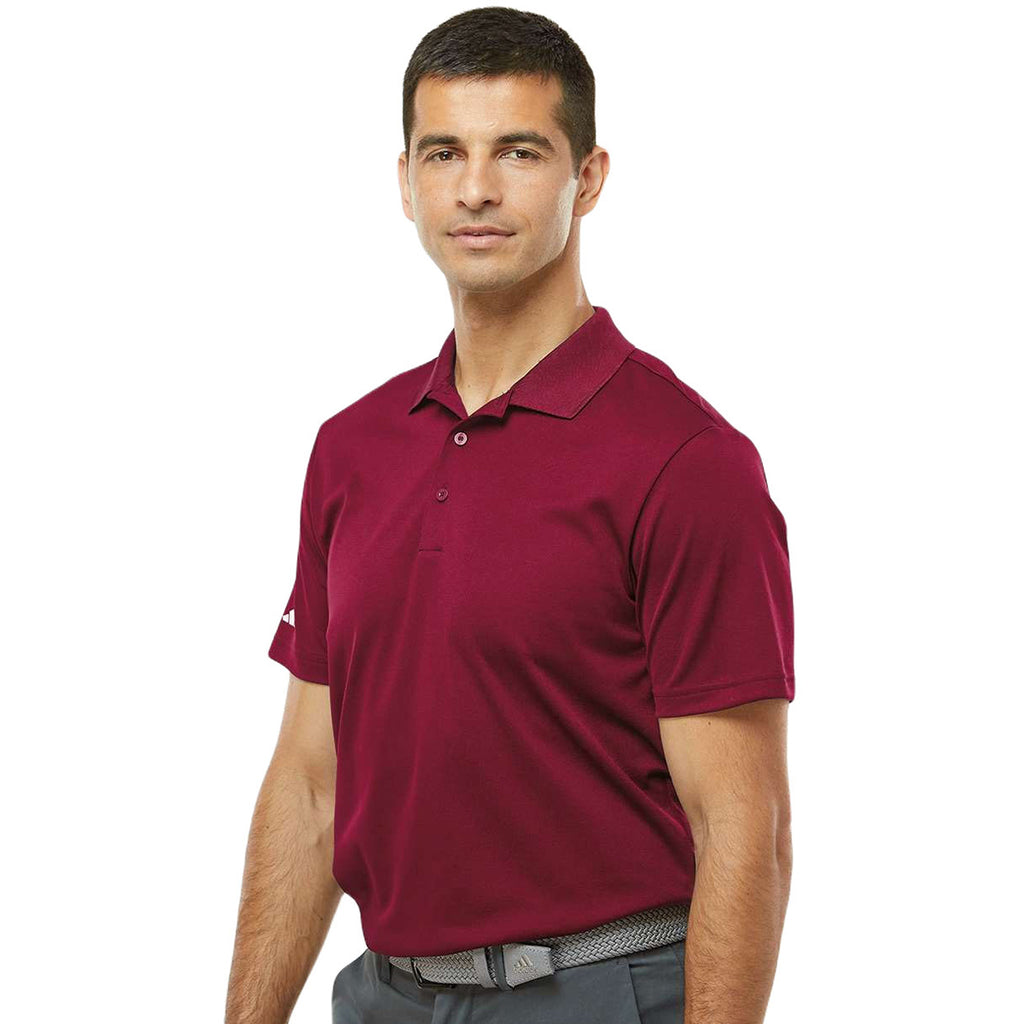 Adidas Men's Collegiate Burgundy Basic Sport Polo