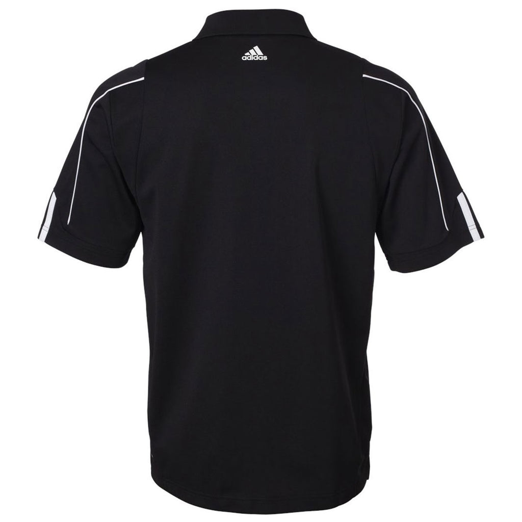 adidas Golf Men's Black/White Climalite 3-Stripes Cuff Sport Shirt