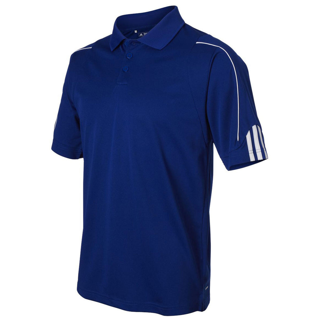 adidas Golf Men's Collegiate Royal/White Climalite 3-Stripes Cuff Sport Shirt