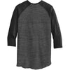 Alternative Apparel Men's Black Eco-Jersey 3/4-Sleeve Raglan Henley