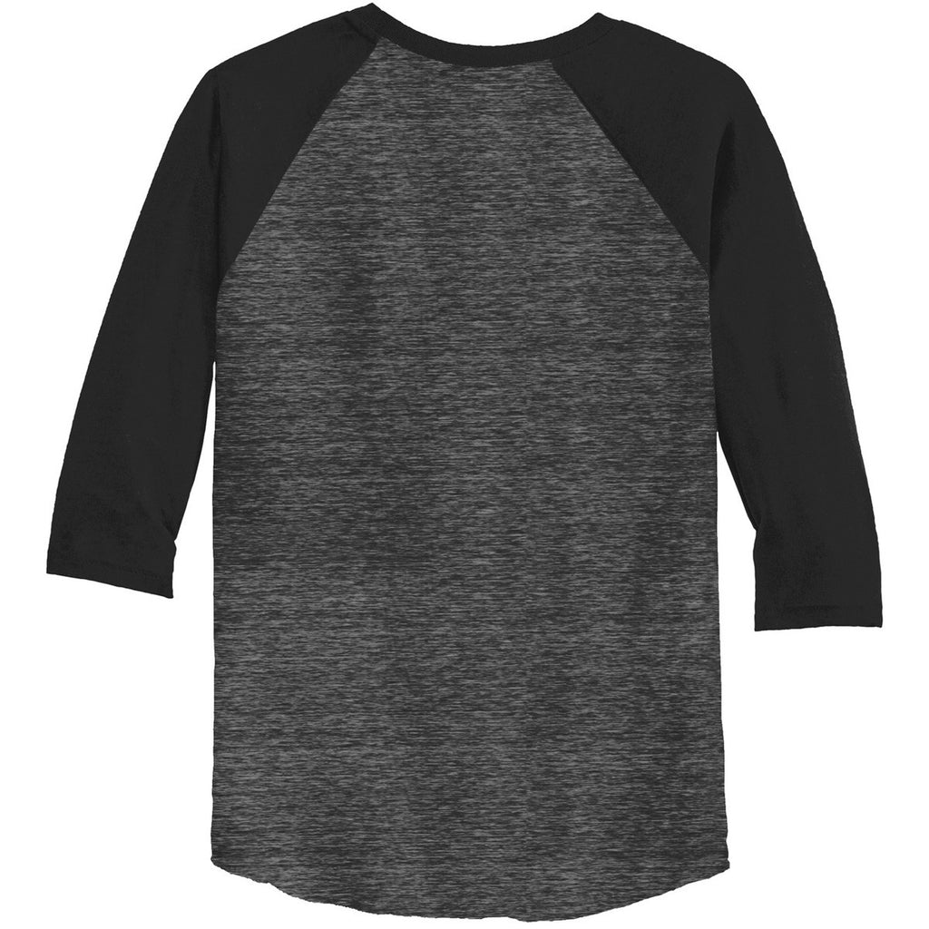 Alternative Apparel Men's Black/True Black Eco-Jersey Baseball T-Shirt