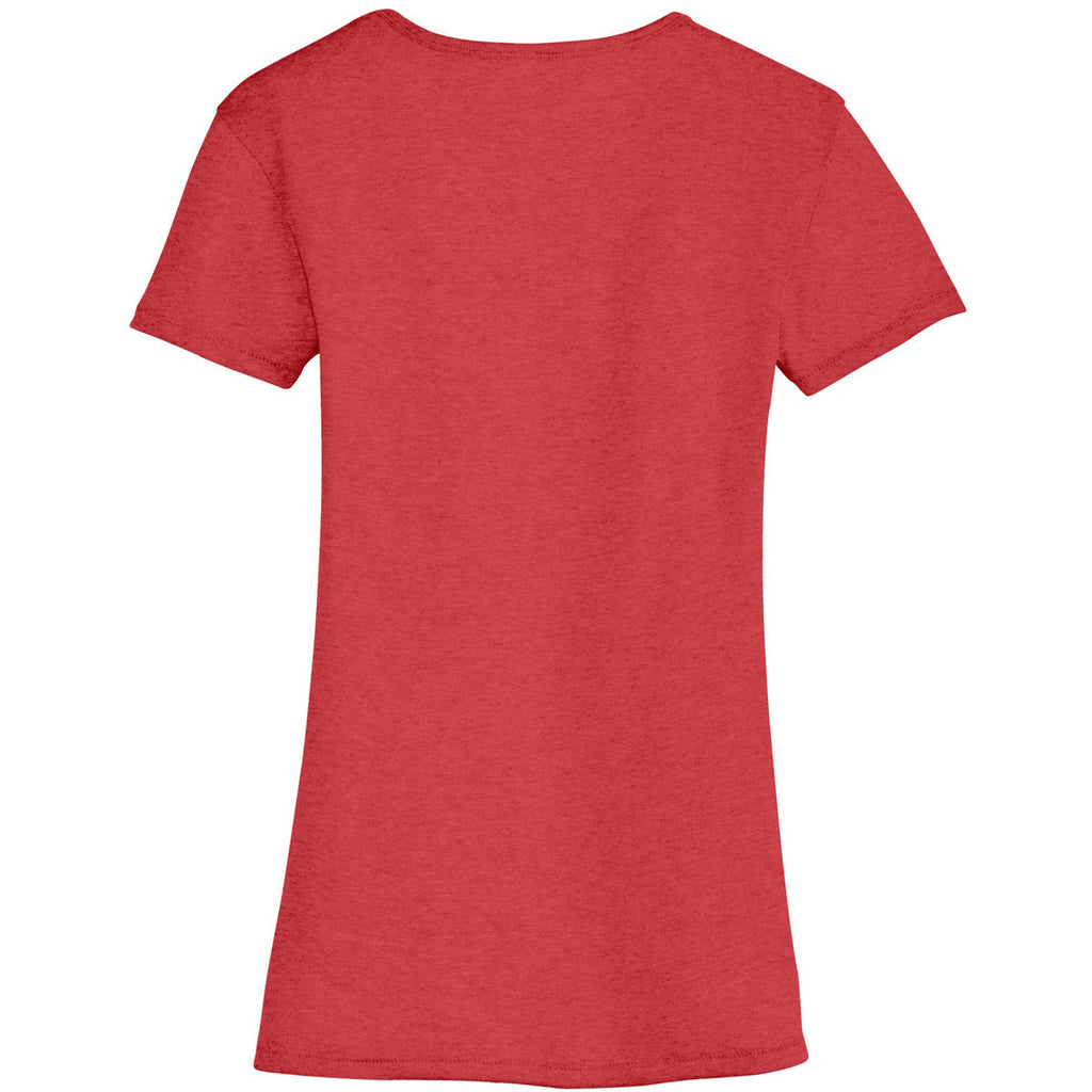 Alternative Apparel Women's Red The Keepsake V-Neck Vintage 50/50 Tee