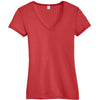 Alternative Apparel Women's Red The Keepsake V-Neck Vintage 50/50 Tee