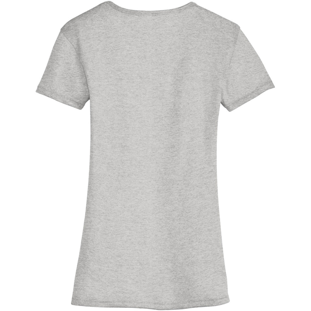 Alternative Apparel Women's Silver The Keepsake V-Neck Vintage 50/50 Tee