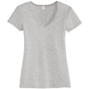 Alternative Apparel Women's Silver The Keepsake V-Neck Vintage 50/50 Tee