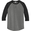 Alternative Apparel Men's Vintage Coal/Black Dugout 3/4-Sleeve Vintage 50/50 Tee