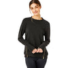 Addison Bay Women's Black Rib The Everyday Crewneck