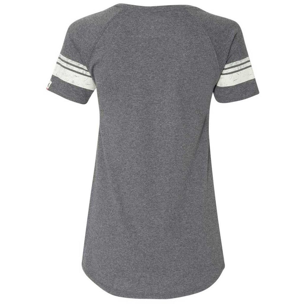 Champion Women's Charcoal Heather Originals Triblend Varsity Tee