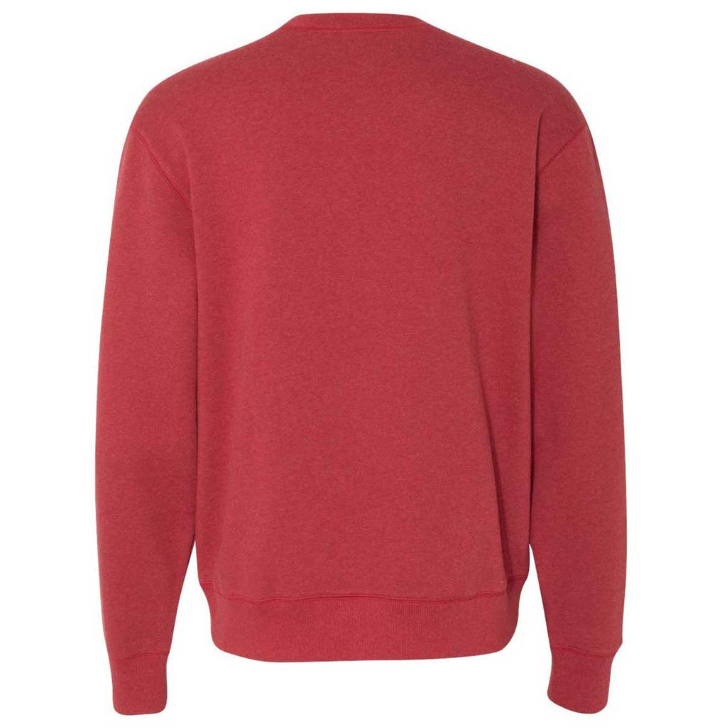 Champion Men's Carmine Red Heather Originals Sueded Fleece Crew