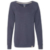 Champion Women's Navy Heather Originals French Terry Boat Neck Sweatshirt