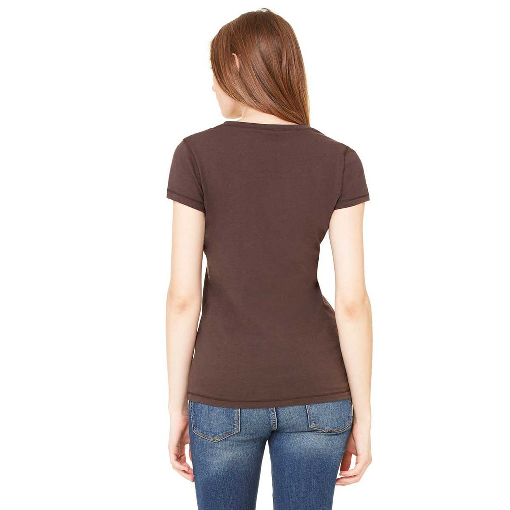 Bella + Canvas Women's Chocolate Jersey Short-Sleeve V-Neck T-Shirt