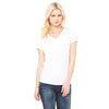 Bella + Canvas Women's White Jersey Short-Sleeve V-Neck T-Shirt