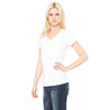 Bella + Canvas Women's White Jersey Short-Sleeve V-Neck T-Shirt