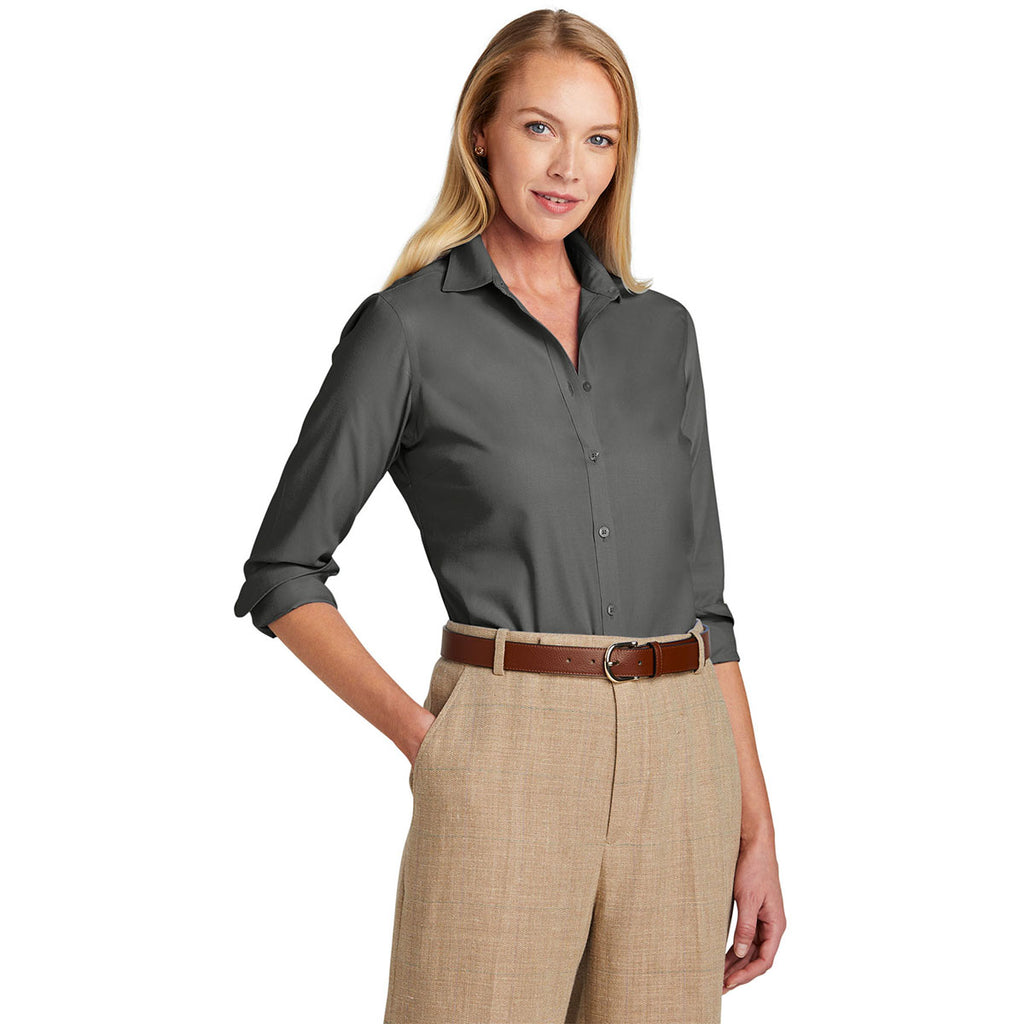 Brooks Brothers Women's Deep Black Wrinkle-Free Stretch Naildhead Shirt