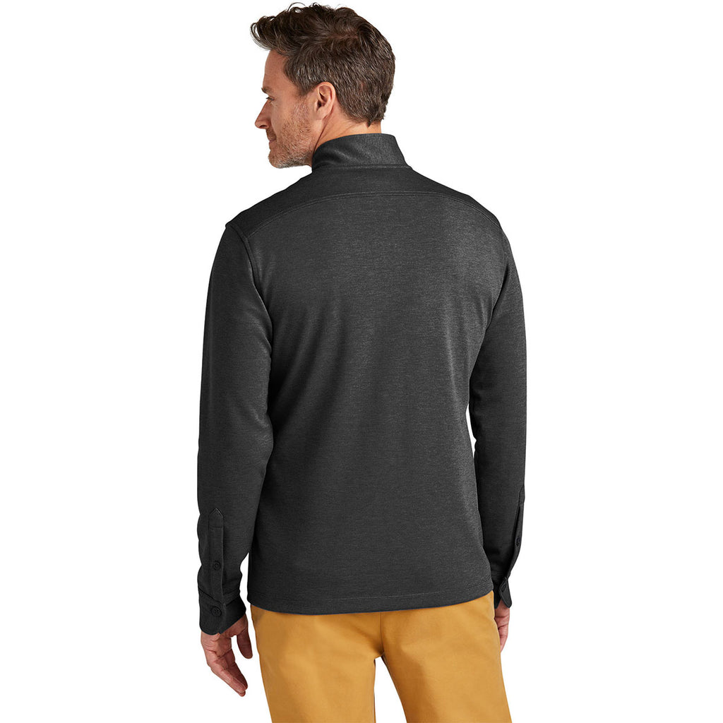 Brooks Brothers Men's Windsor Grey Heather Mid-Layer Stretch Half Zip