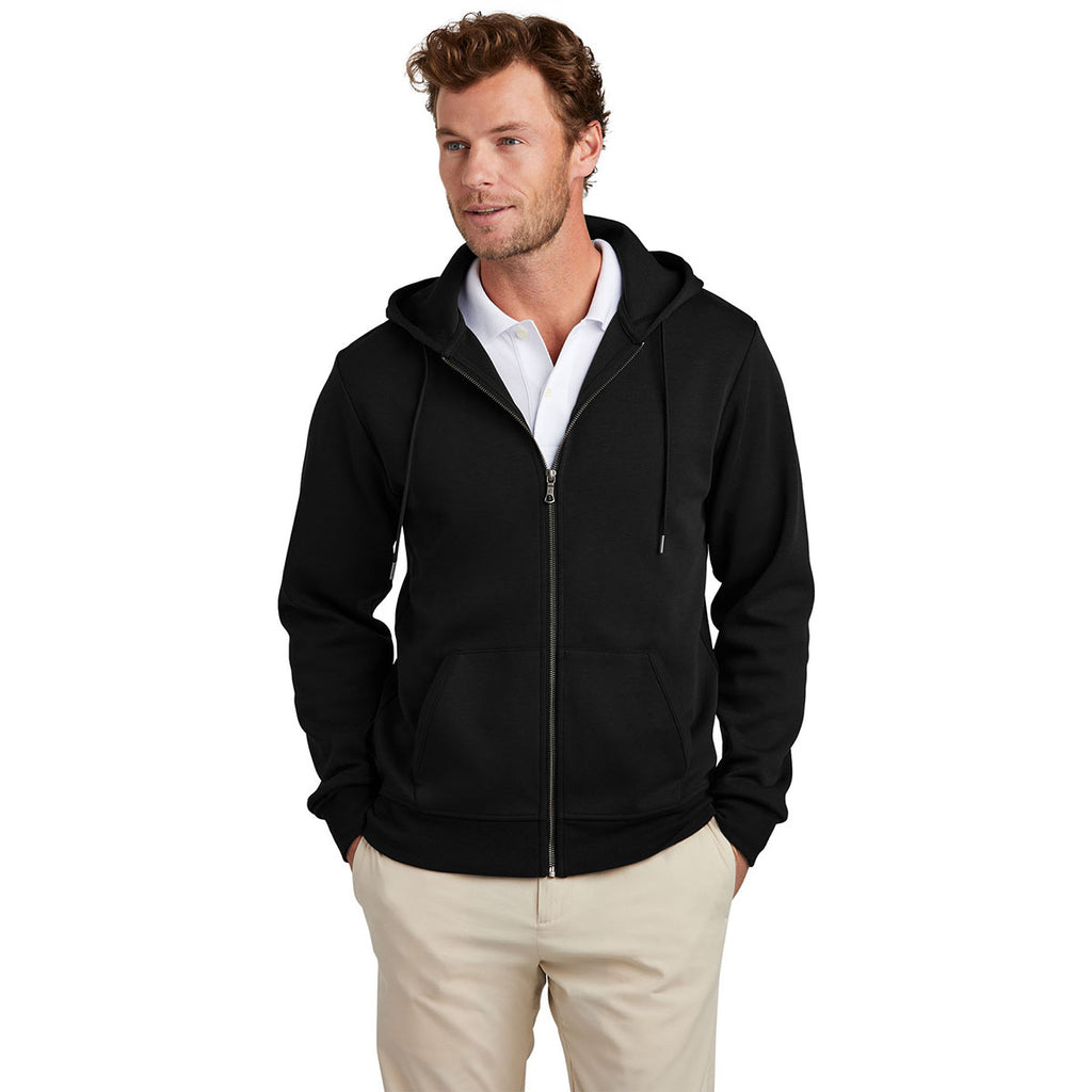 Brooks Brothers Men's Deep Black Double-Knit Full Zip Hoodie