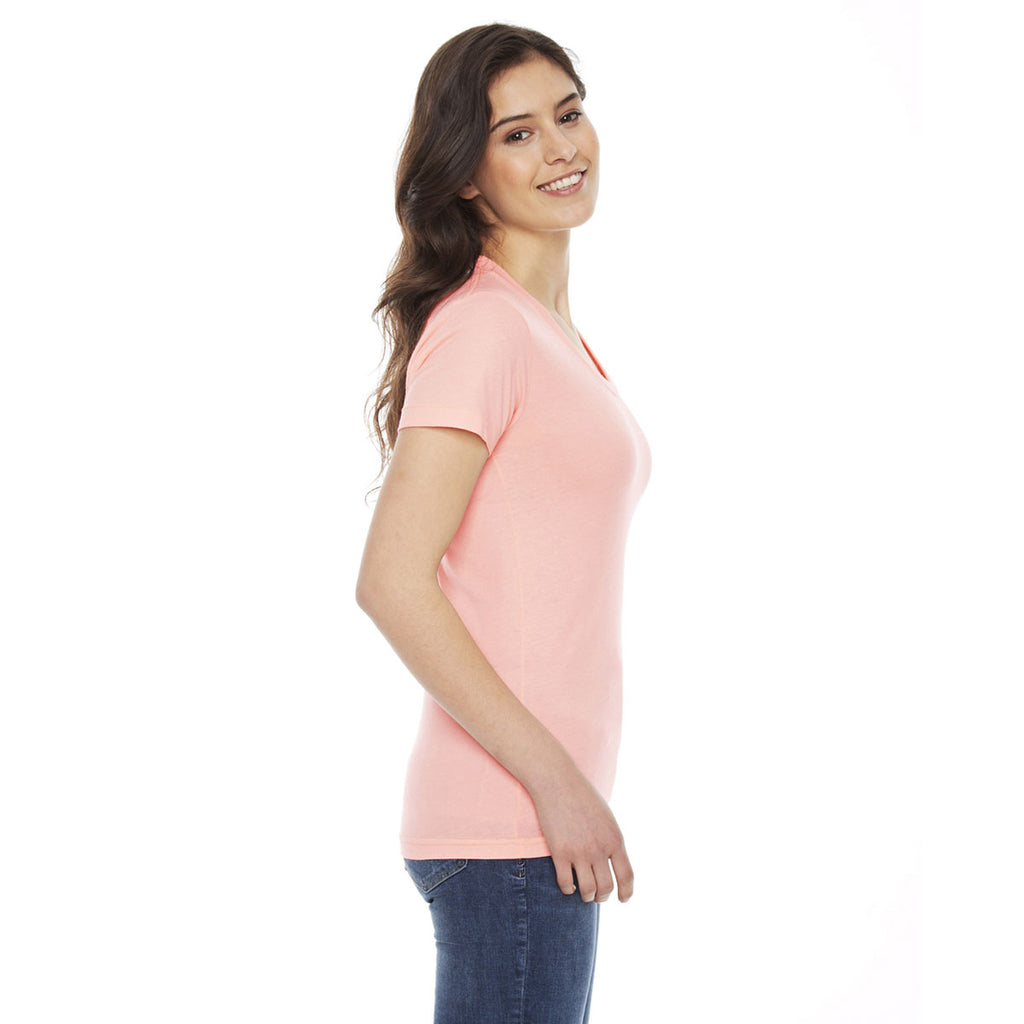 American Apparel Women's Apricot Poly-Cotton Short Sleeve Crewneck T-Shirt