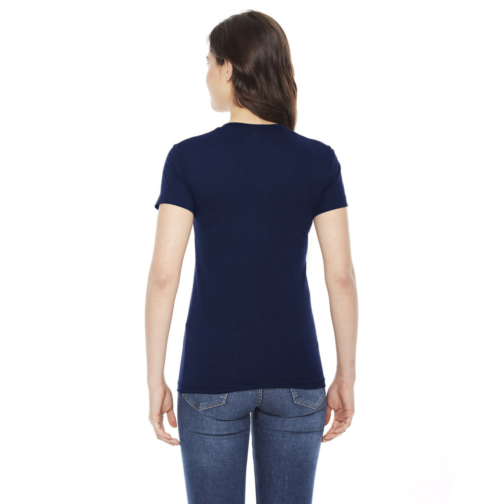 American Apparel Women's Navy Poly-Cotton Short Sleeve Crewneck T-Shirt