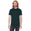 American Apparel Unisex Black Aqua Poly-Cotton Short Sleeve Crewneck T-Shirt