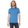 American Apparel Unisex Neon Heather Blue Poly-Cotton Short Sleeve Crewneck T-Shirt