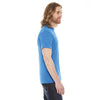 American Apparel Unisex Neon Heather Blue Poly-Cotton Short Sleeve Crewneck T-Shirt