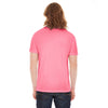 American Apparel Unisex Neon Heather Pink Poly-Cotton Short Sleeve Crewneck T-Shirt