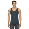 American Apparel Unisex Black Aqua Poly-Cotton Tank