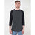 American Apparel Unisex Hthr Black/Black Poly-Cotton Baseball Raglan Tee