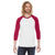 American Apparel Unisex White/Red Poly-Cotton Baseball Raglan Tee