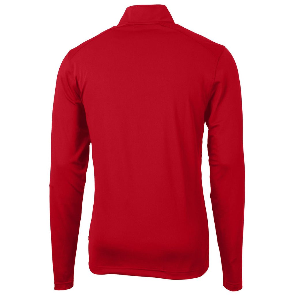 Cutter & Buck Men's Red Virtue Eco Pique Recycled Tall Quarter Zip