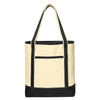 Port Authority Natural/Black Large Cotton Canvas Boat Tote