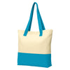 Port Authority Natural/Turquoise Colorblock Cotton Tote